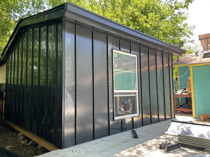 Black standing seam metal wall panels for Metal Roof Installation in Montville